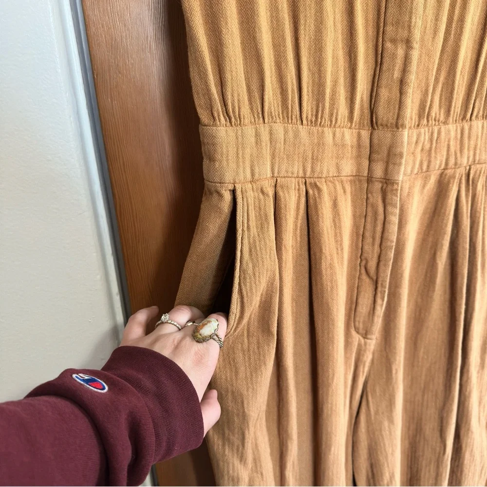 anthropologie trovata birds of paradise bella cropped wide leg jumpsuit - Picture 6 of 9